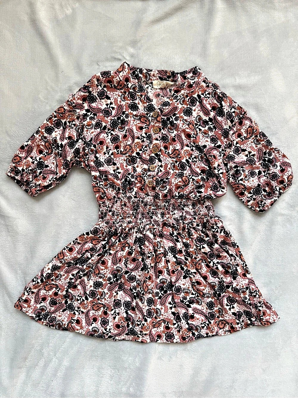 Jessica Simpson Paisley Mini Dress in Pink & Black Size 6